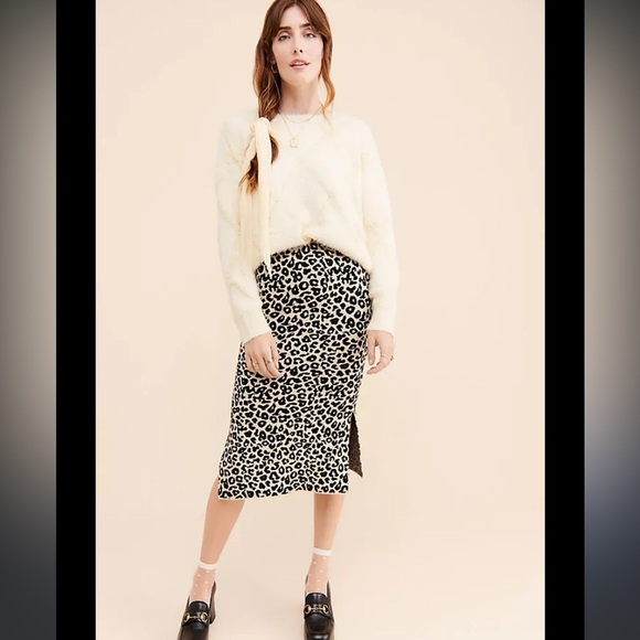 JOA Leopard Print Sweater Skirt - Picture 1 of 6